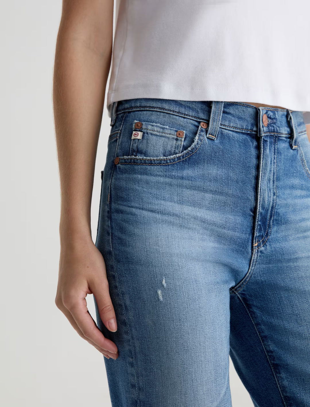 Ag Brinley Mid-Rise Straight Jeans - 16 Years Soaring