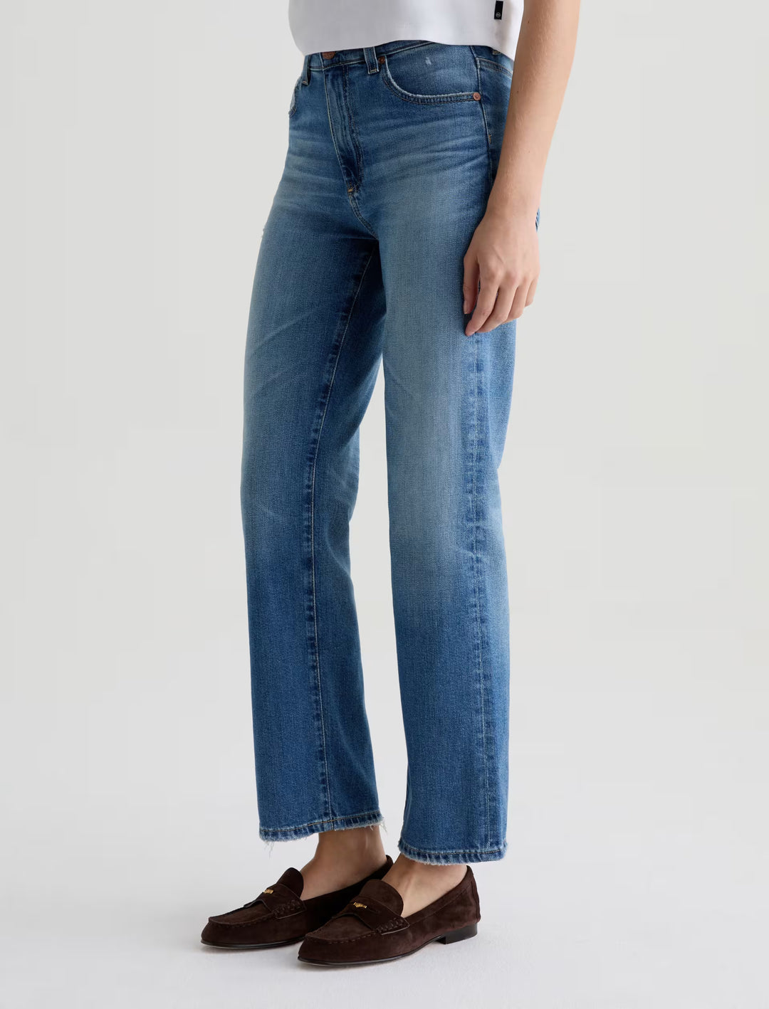 Ag Brinley Mid-Rise Straight Jeans - 16 Years Soaring