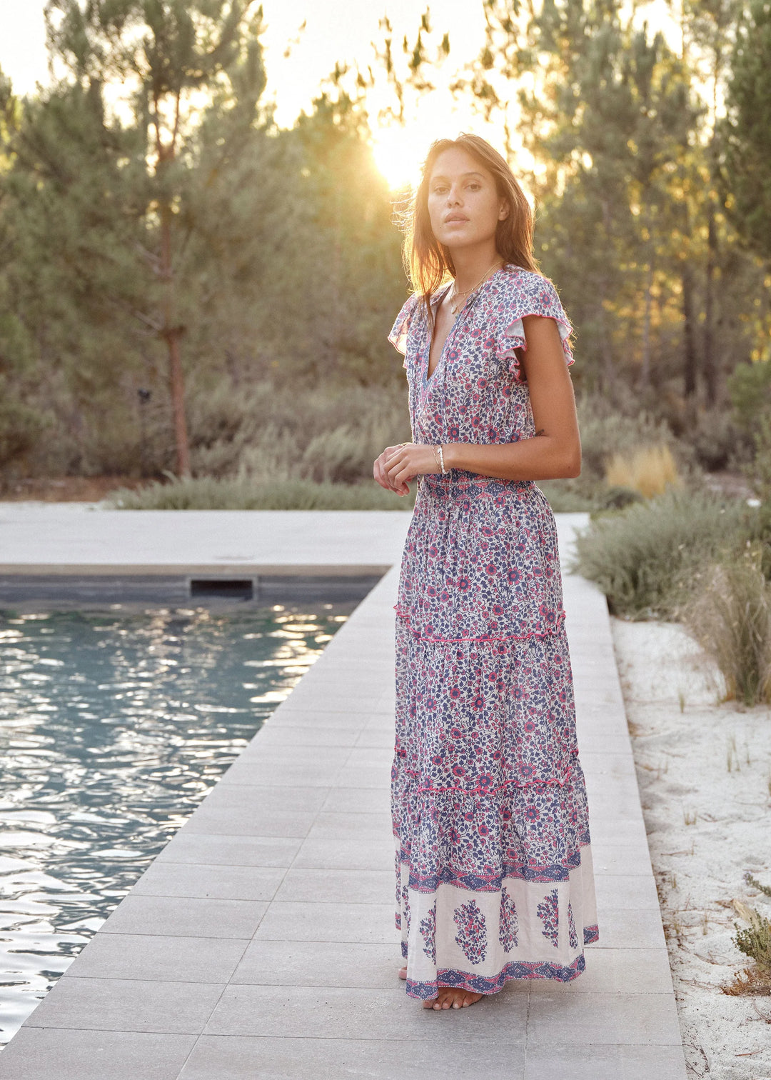M.A.B.E Della Print Maxi Dress