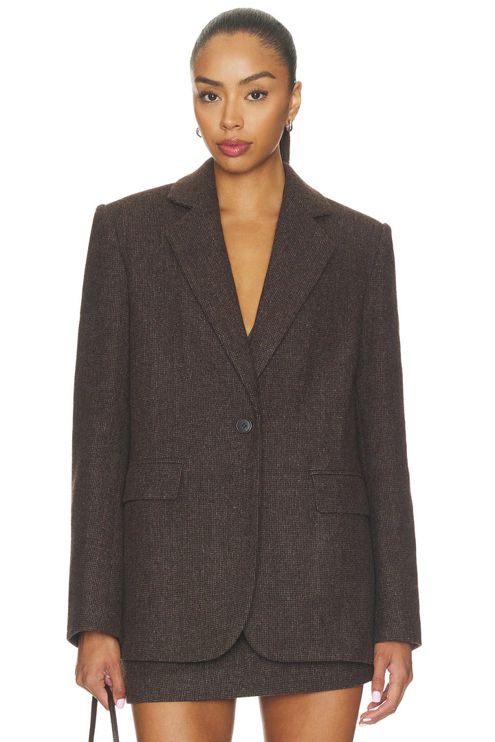 Elodie Perrin wool blend blazer -Brown