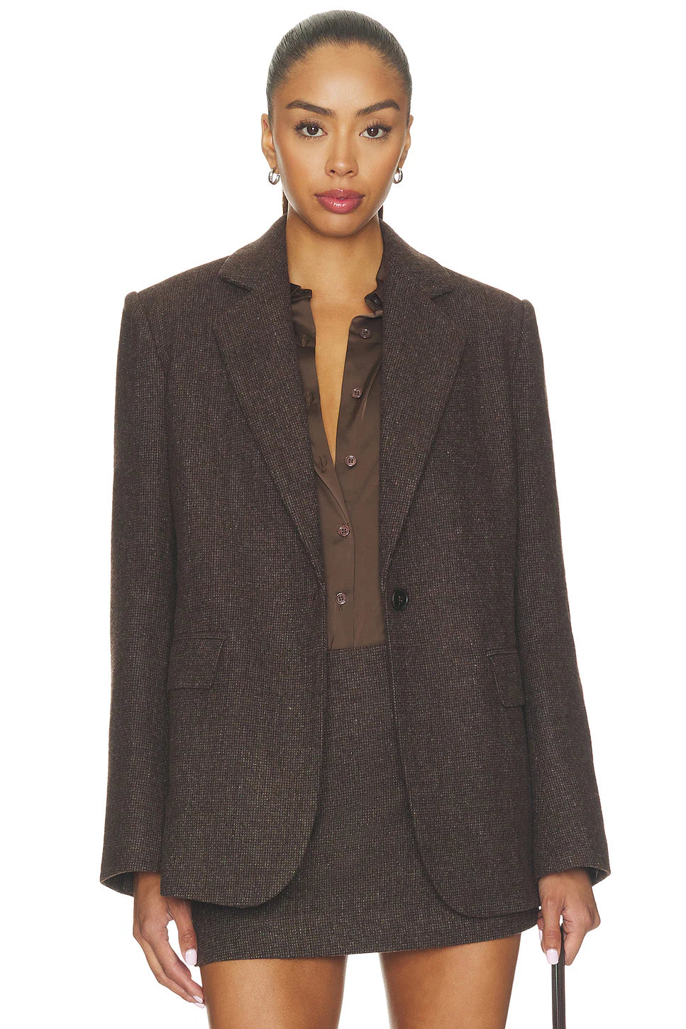 Elodie Perrin wool blend blazer -Brown