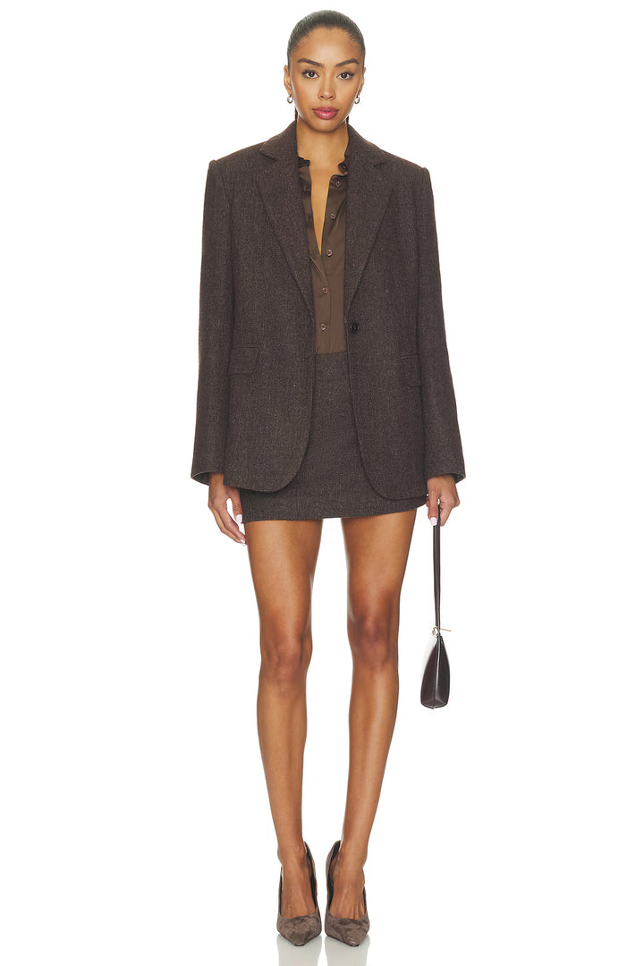 Elodie Perrin wool blend blazer -Brown