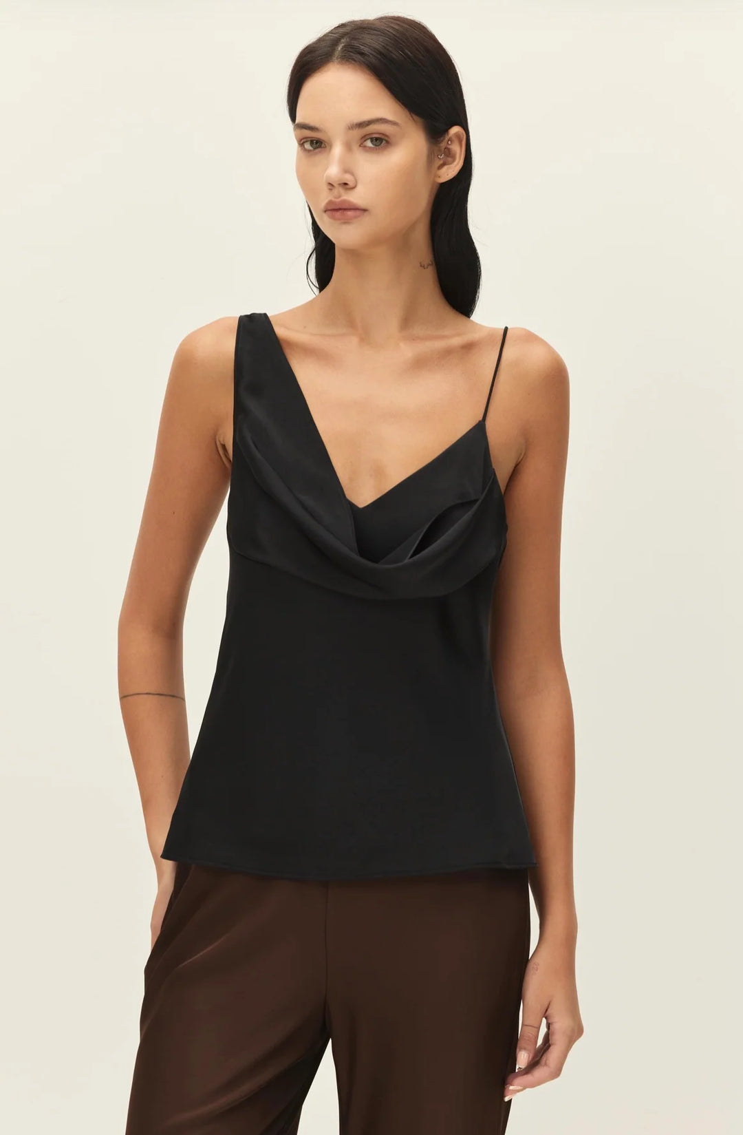 Elodie Etta Satin Cami Top -Black