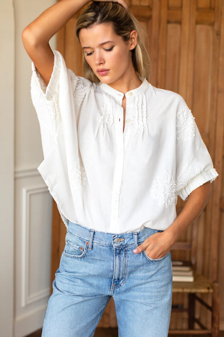 Emerson Fry Mandarin Collar Top