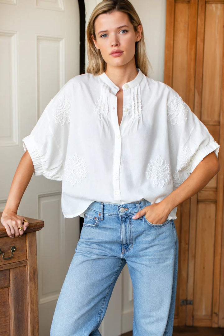 Emerson Fry Mandarin Collar Top
