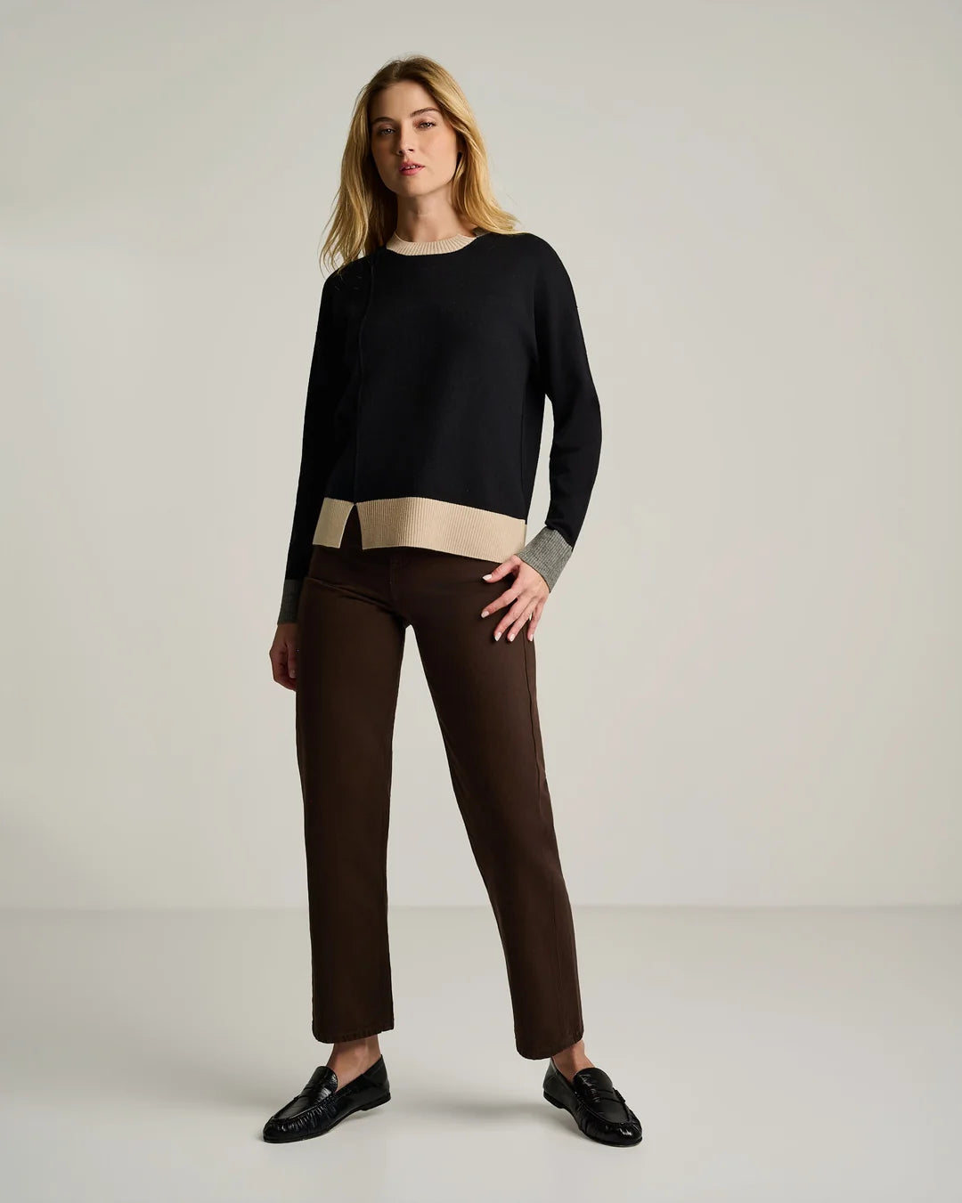 Lisa Todd BOLD BLOCK COTTON CASHMERE SWEATER