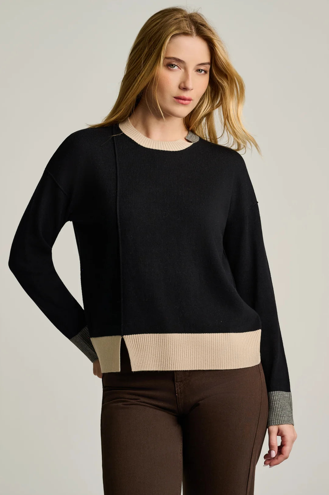 Lisa Todd BOLD BLOCK COTTON CASHMERE SWEATER