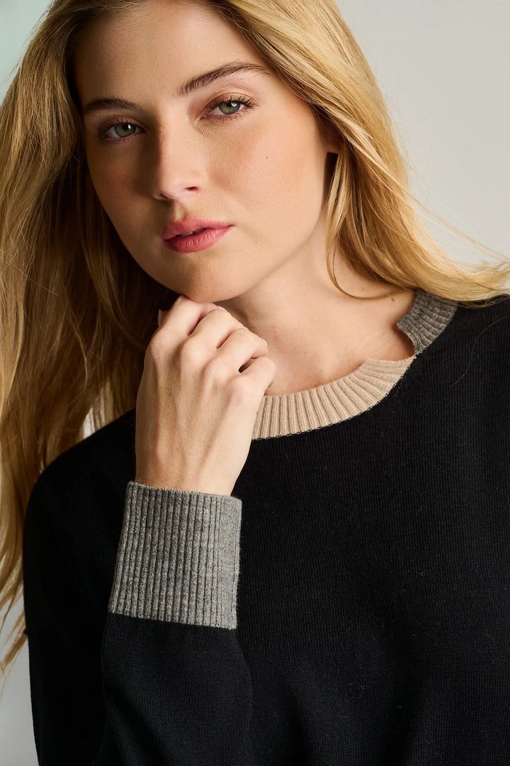 Lisa Todd BOLD BLOCK COTTON CASHMERE SWEATER