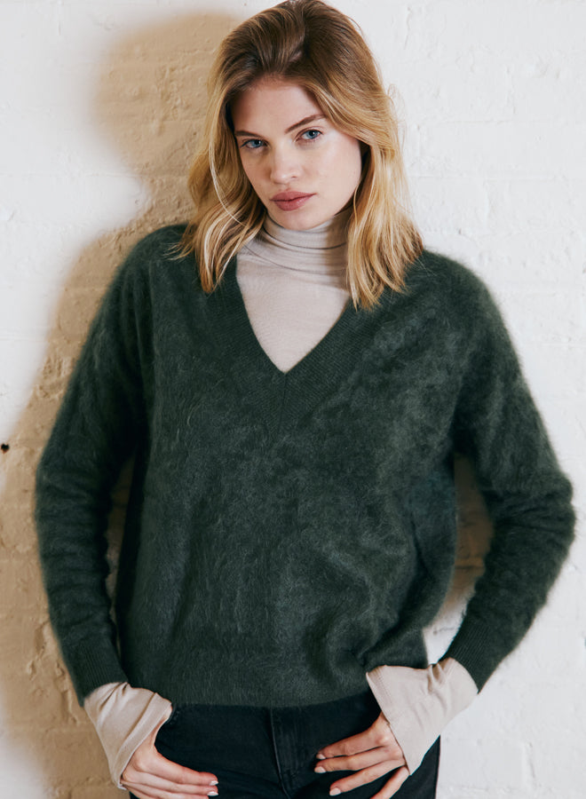 Autumn Cashmere Fluffy V Sweater