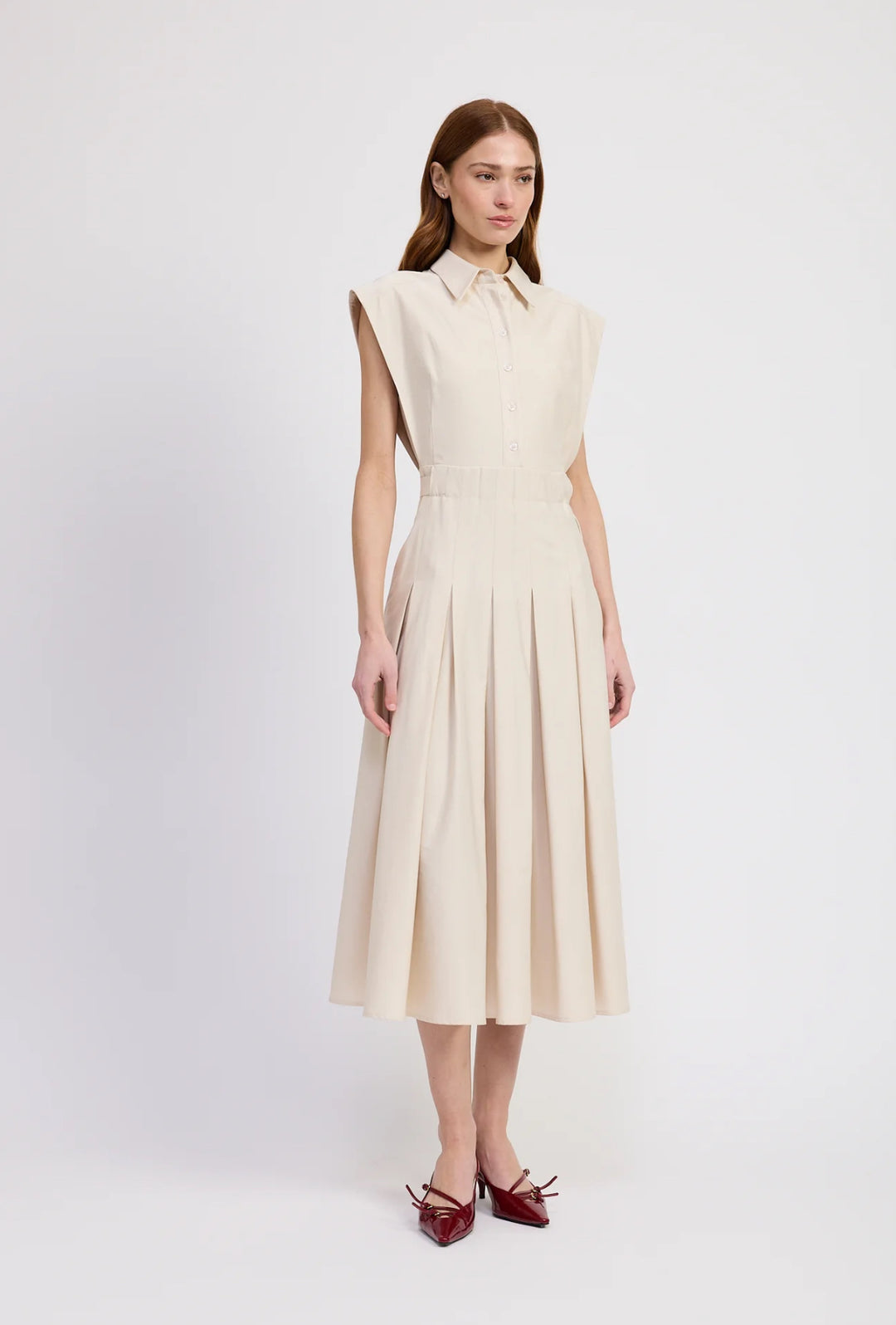 En Saison Quince Midi Dress Ecru
