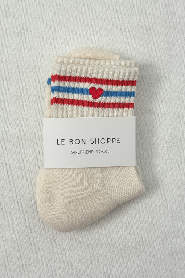 Le Bon Shoppe Girlfriend Socks - Leche + Heart