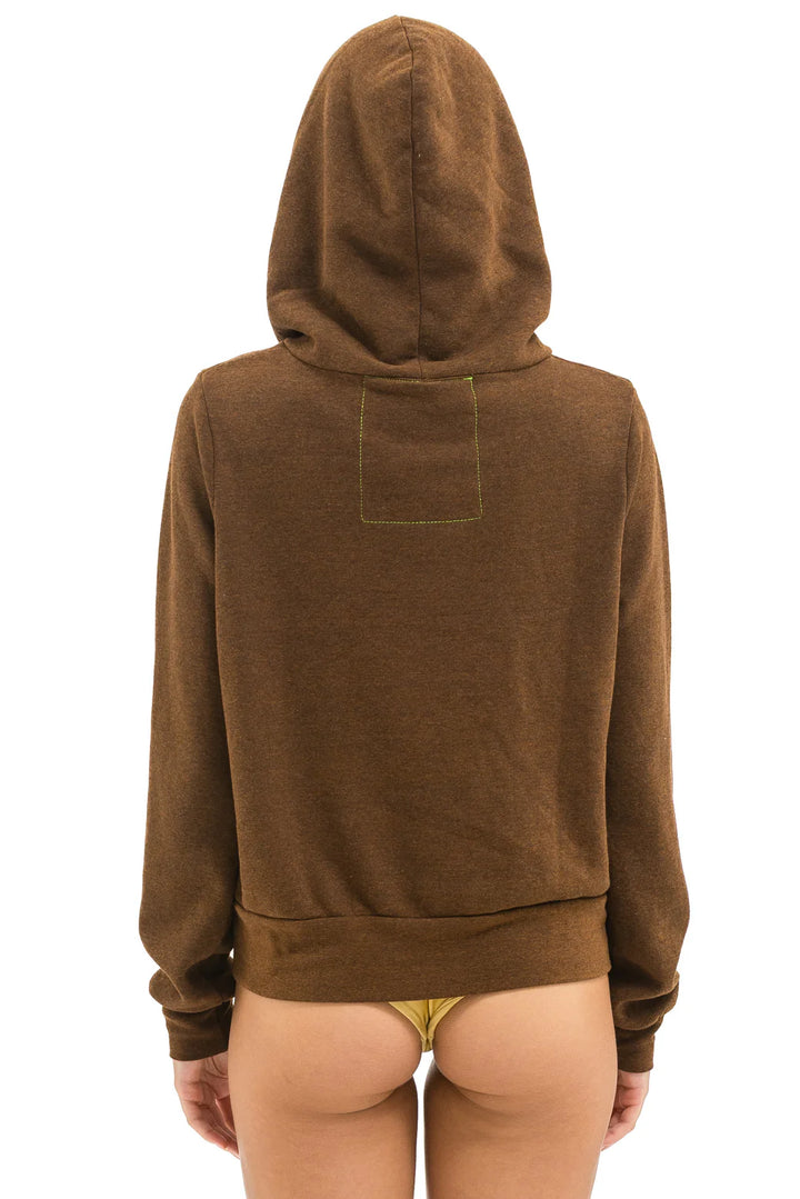 Aviator Nation 5 Stripe Zip Hoodie - Chocolate/ Espresso
