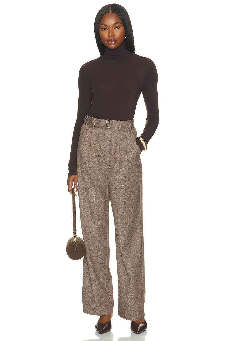 Elodie Hollis Belted Pleated Pants