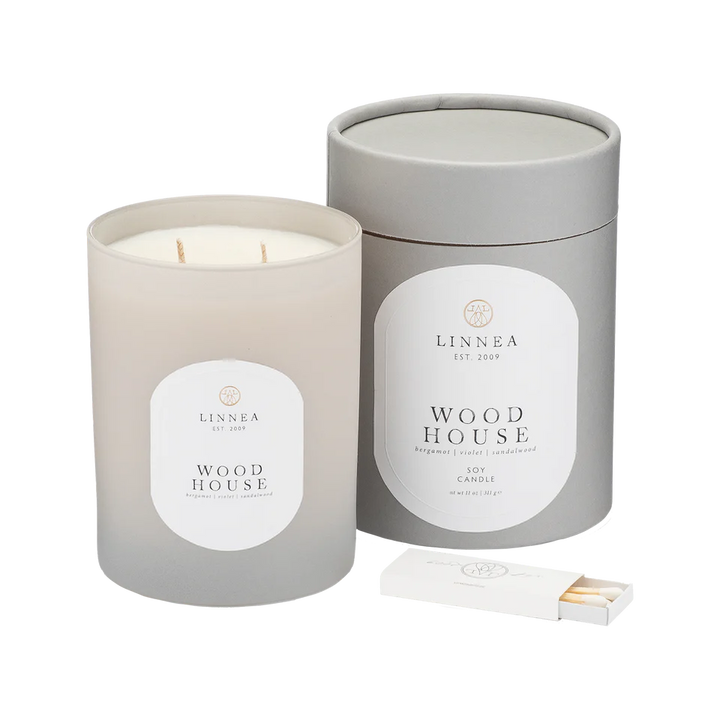 Linnea 2-wick Candle - Wood House