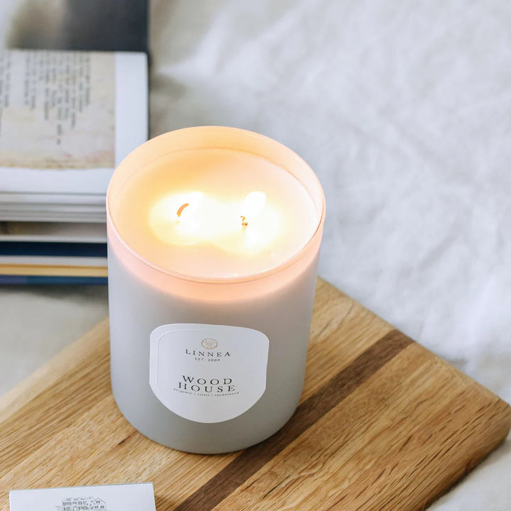 Linnea 2-wick Candle - Wood House
