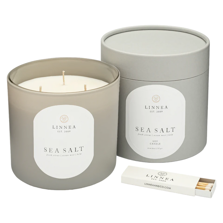 Linnea 3 Wick Candle - Sea Salt