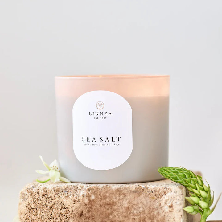 Linnea 3 Wick Candle - Sea Salt
