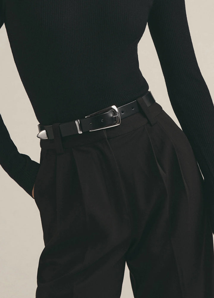 Favorite daughter statement belt - black/nickel