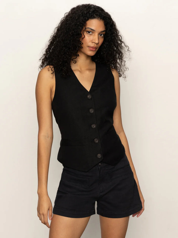 Sanctuary Relaxed Modern Vest Black