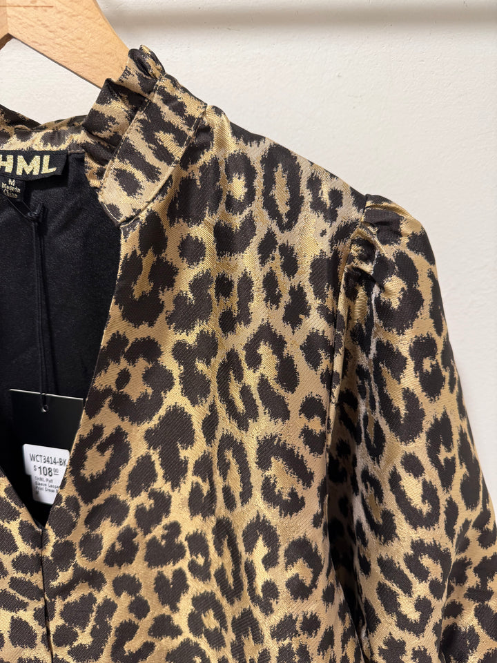 THML Puff Sleeve Leopard  Dress