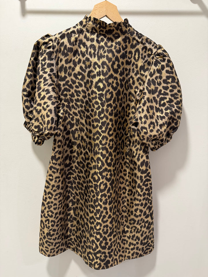THML Puff Sleeve Leopard  Dress