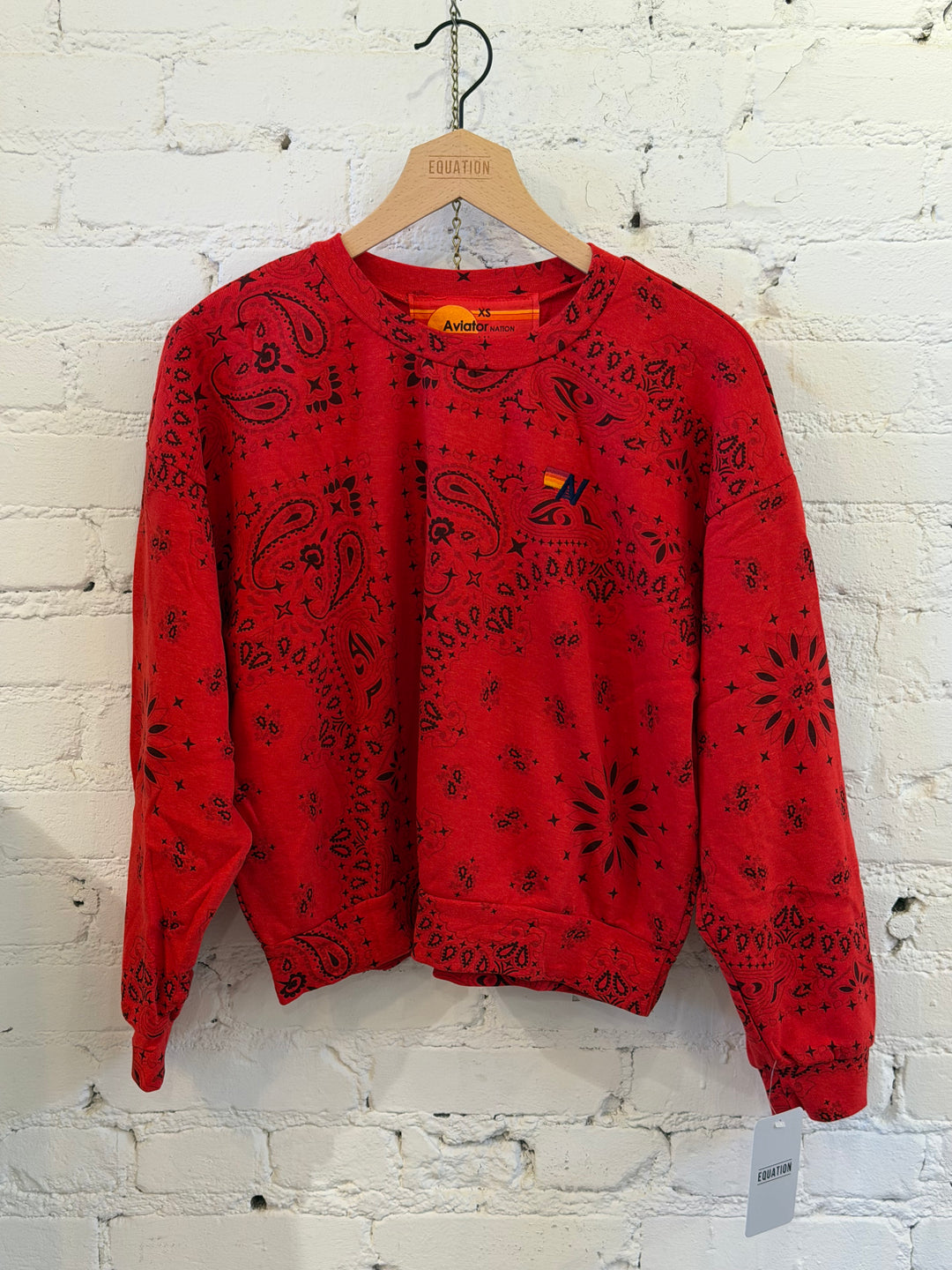 Aviator Nation Bandana Relaxed Crew - Flash Red