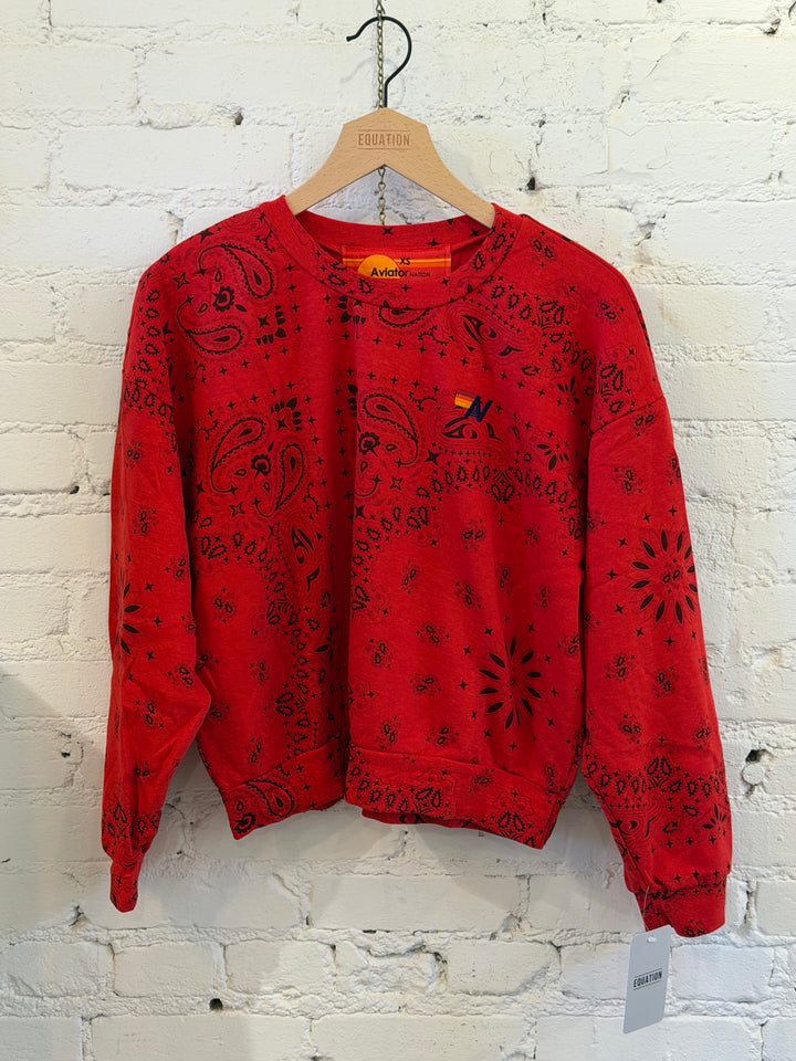 Aviator Nation Bandana Relaxed Crew - Flash Red
