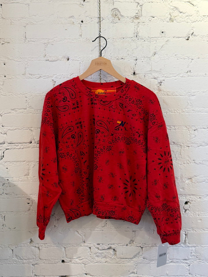 Aviator Nation Bandana Relaxed Crew - Flash Red