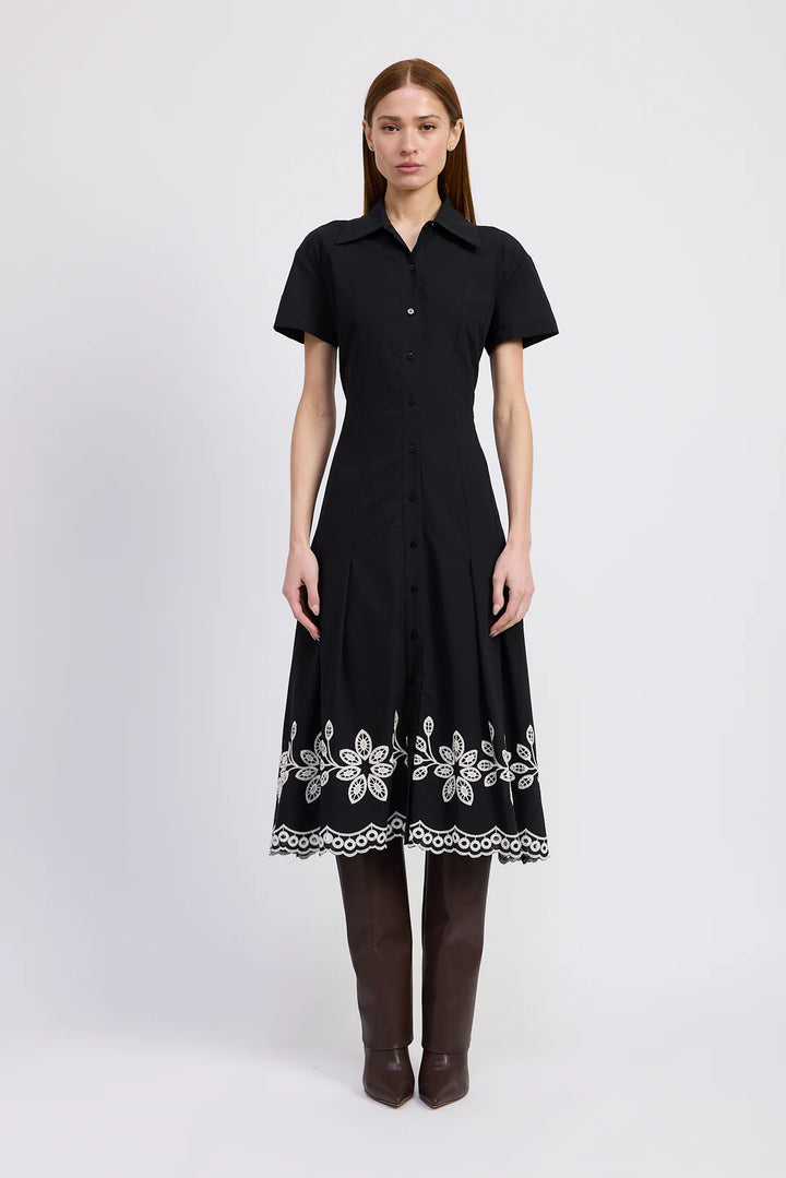 En Saison Isidora Midi Shirt Dress Black Natural