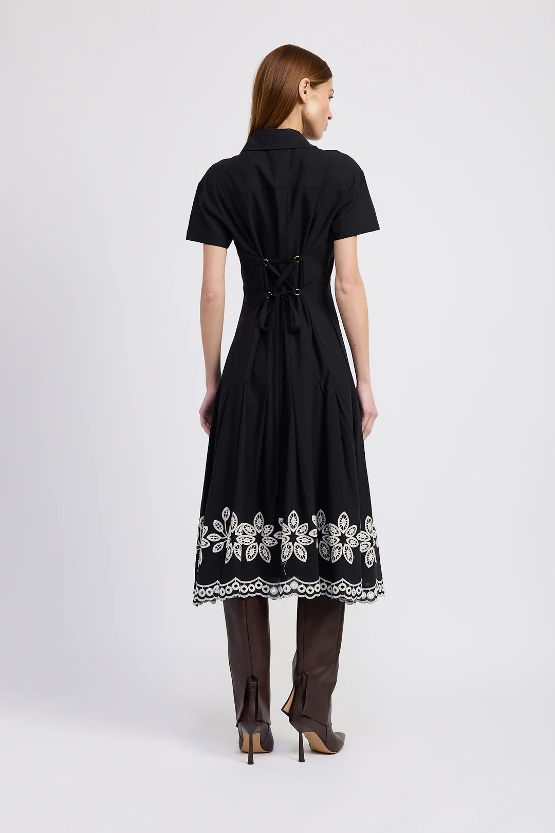 En Saison Isidora Midi Shirt Dress Black Natural
