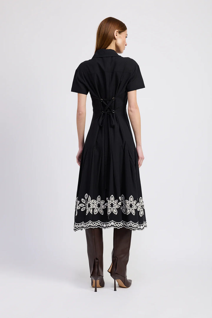 En Saison Isidora Midi Shirt Dress Black Natural