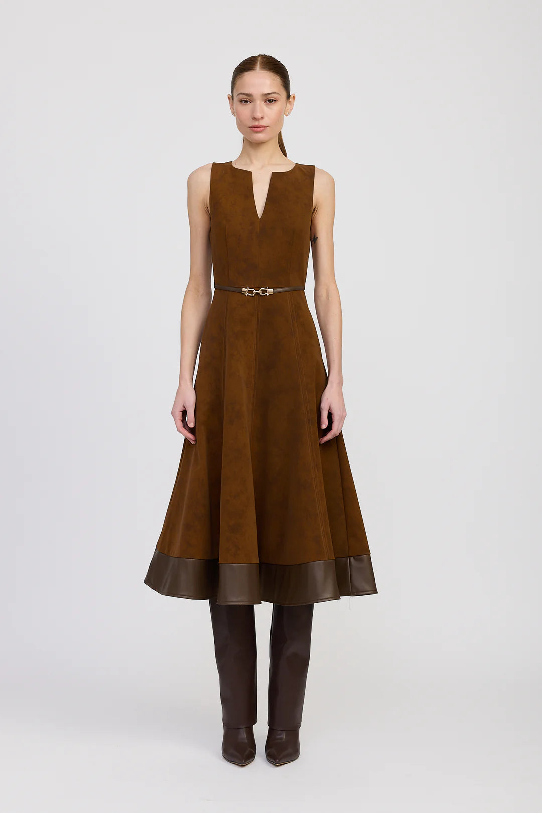 En Saison Eloise Midi Dress Brown