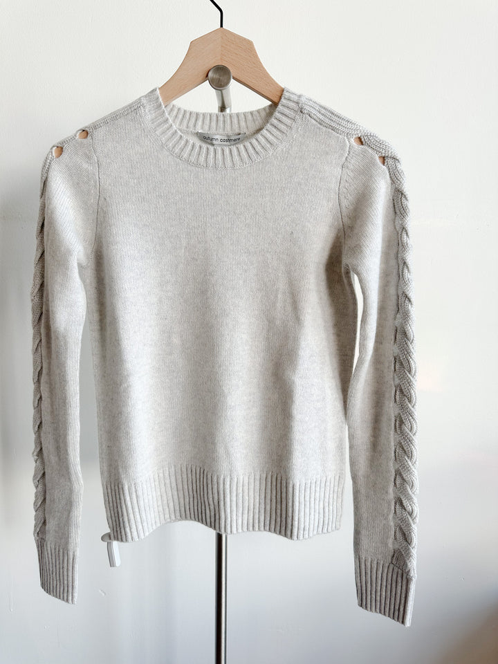 Autumn Cashmere Open Cable Sleeve Sweater