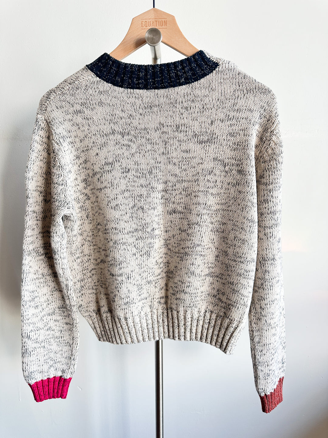 Autumn Cashmere Tweed Color Block Crew Sweater