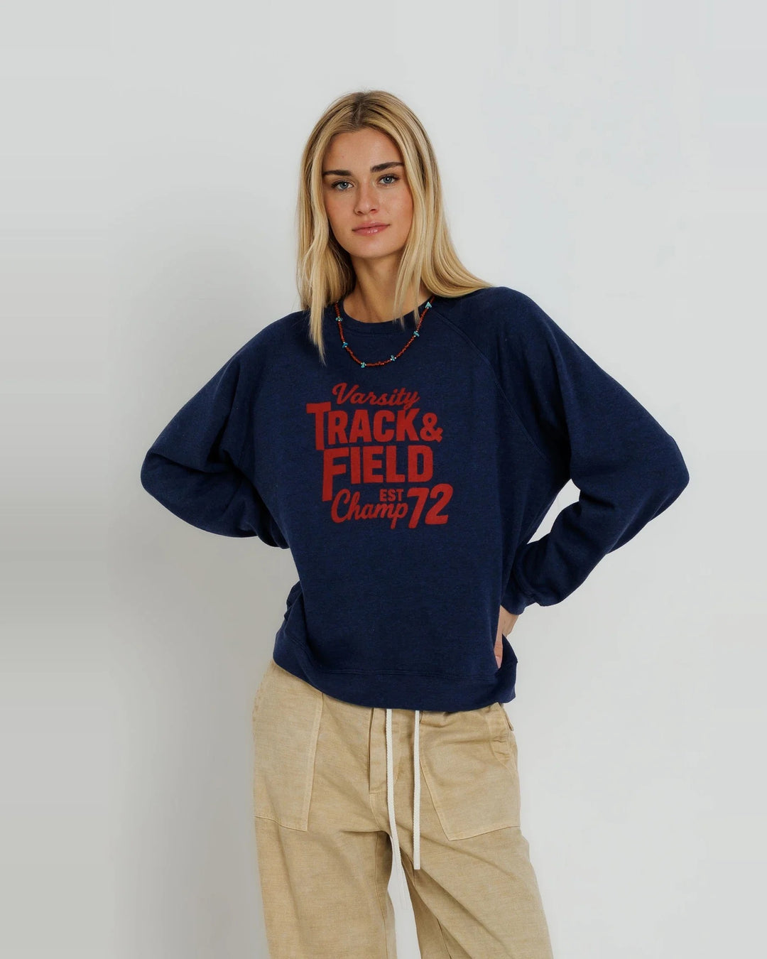 Sunny Somewhere Raglan Crew -  Varsity Track &amp; Field