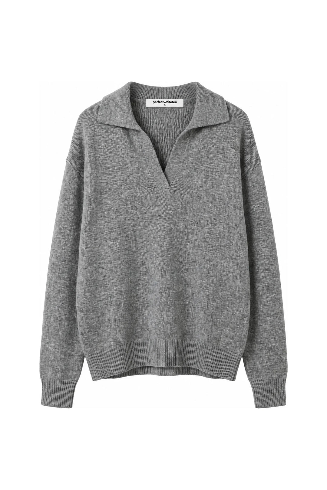 Perfect White Tee Jemma Collared Sweater - Heather grey