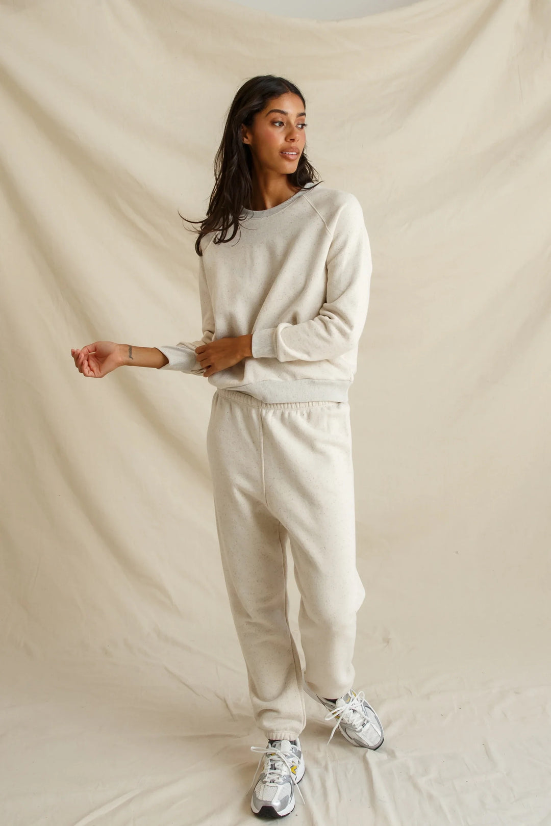 Perfect White Tee Johnny Speckled Sweatpants - Speckled sugar