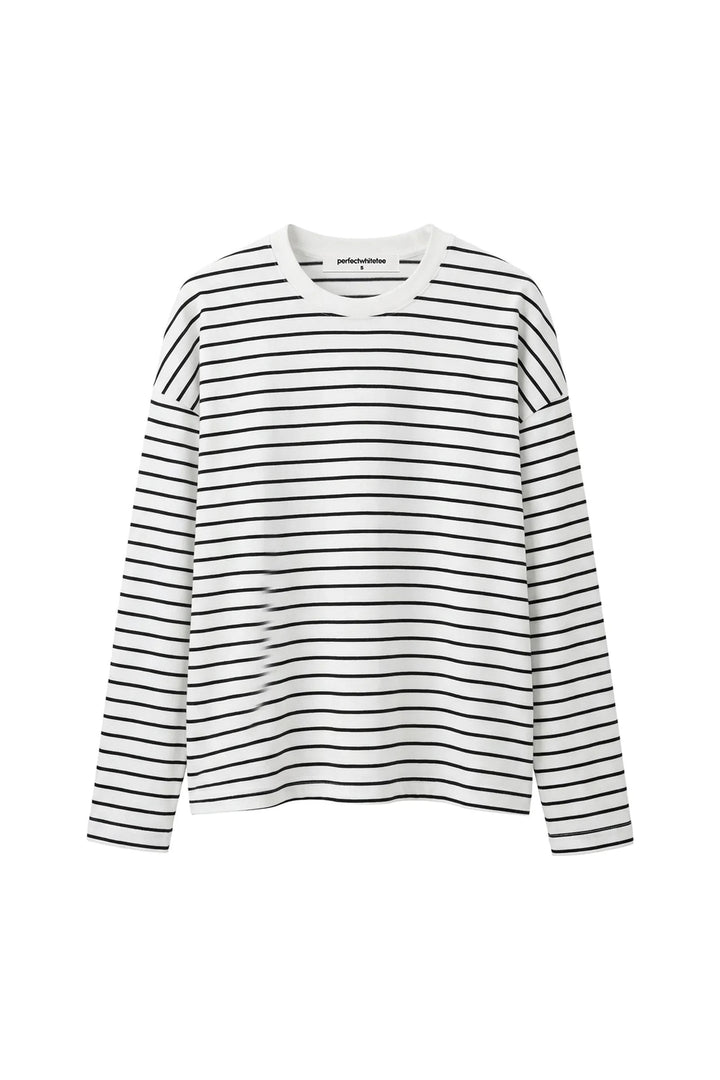 Perfect White Tee Mariana Top - Black/ White Stripe