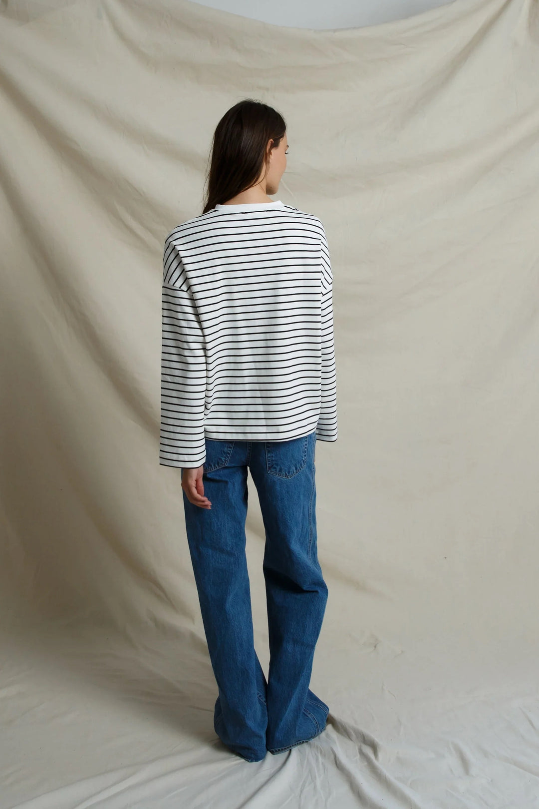 Perfect White Tee Mariana Top - Black/ White Stripe