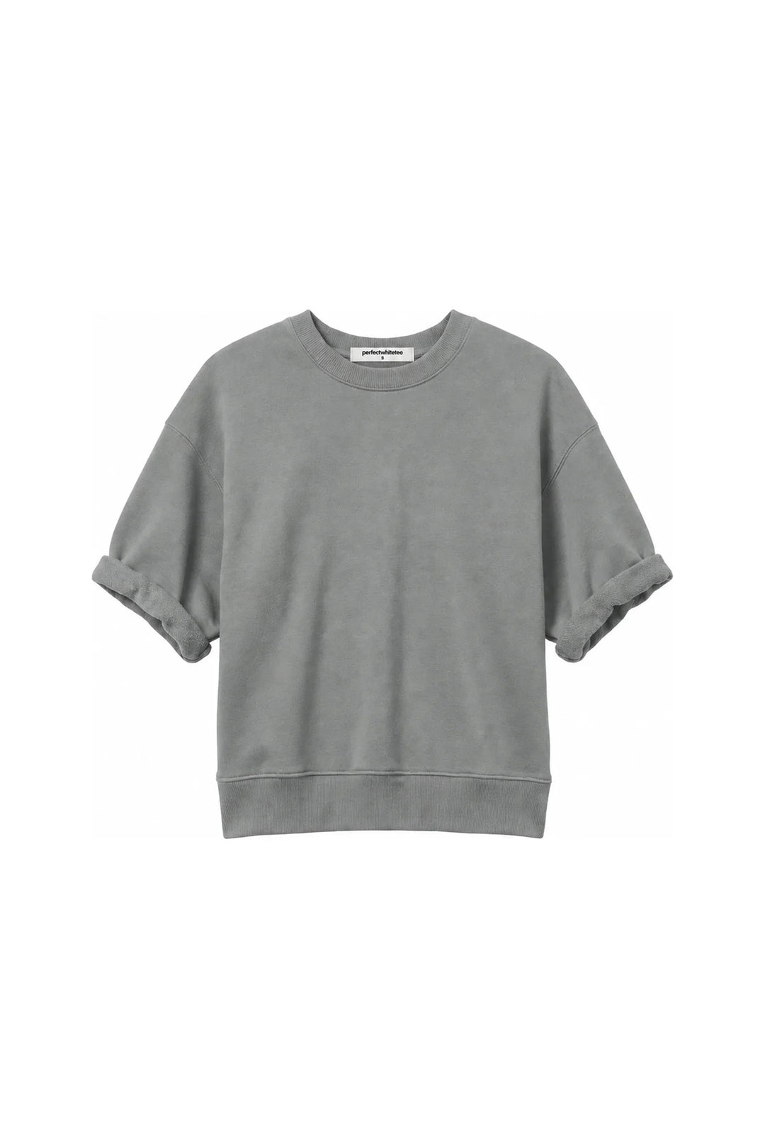 Perfect White Tee Rebecca Short Sleeved Sweatshirt - Griffin Grey