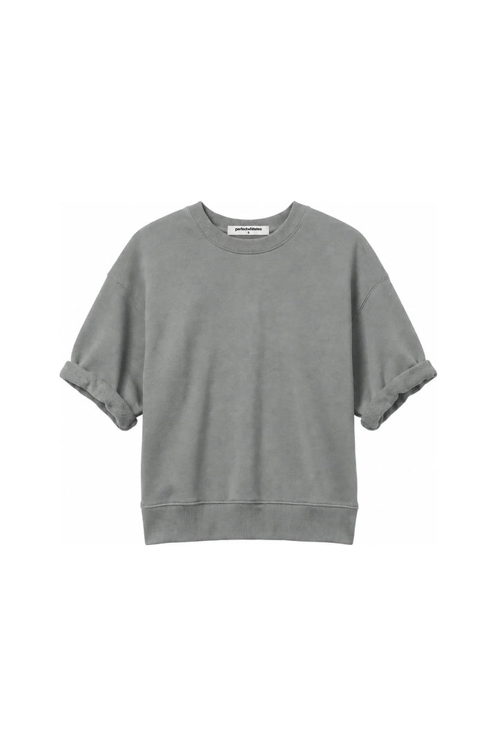 Perfect White Tee Rebecca Short Sleeved Sweatshirt - Griffin Grey