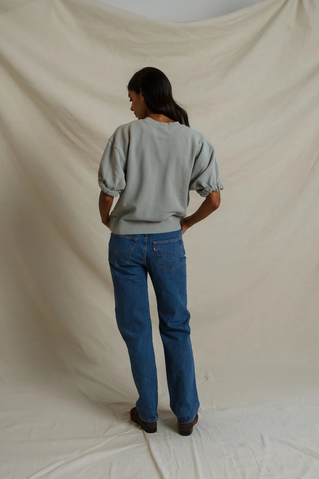 Perfect White Tee Rebecca Short Sleeved Sweatshirt - Griffin Grey