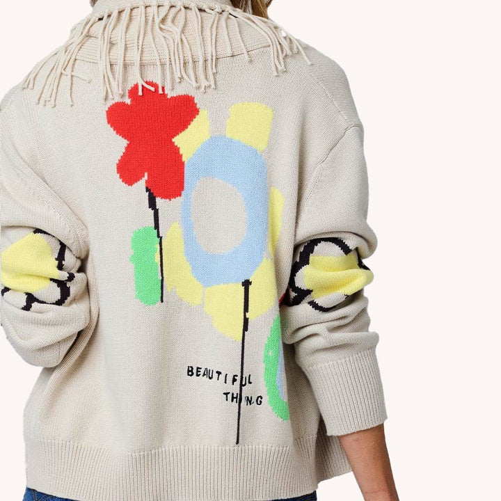 Kerri Rosenthal Fringe Shawl Collar Cardigan