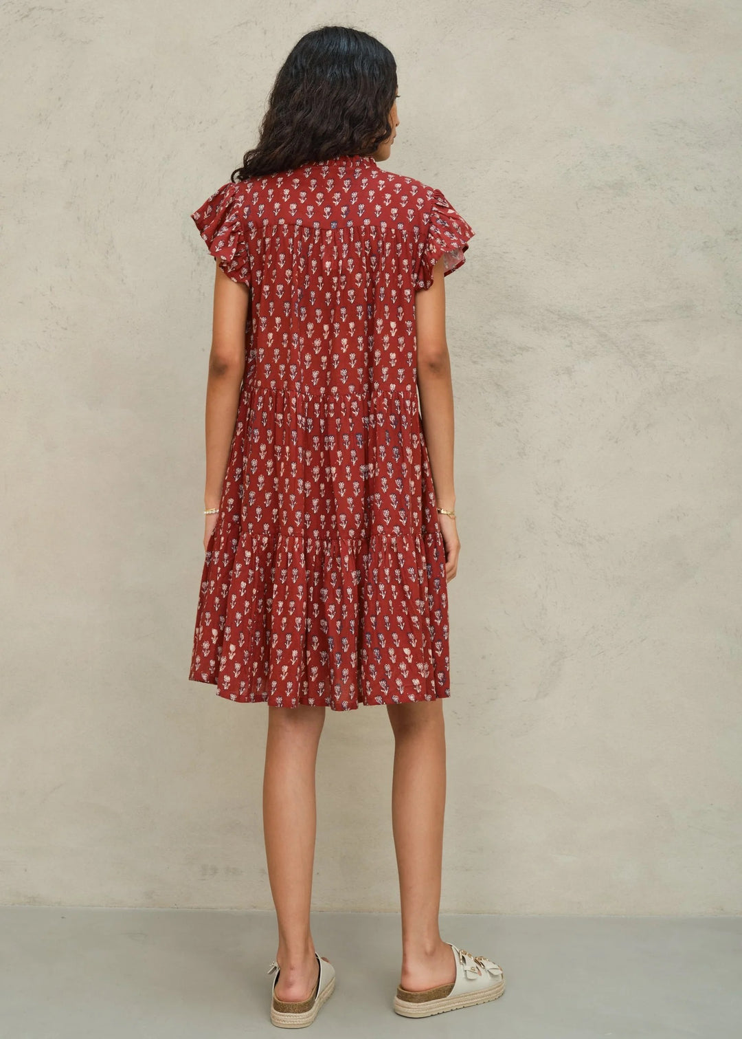 M.A.B.E Ari Print Frill Dress