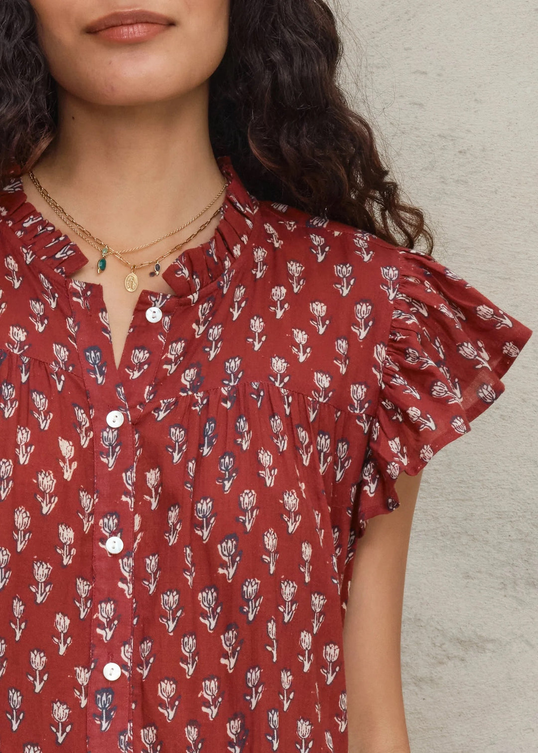 M.A.B.E Ari Print Frill Dress