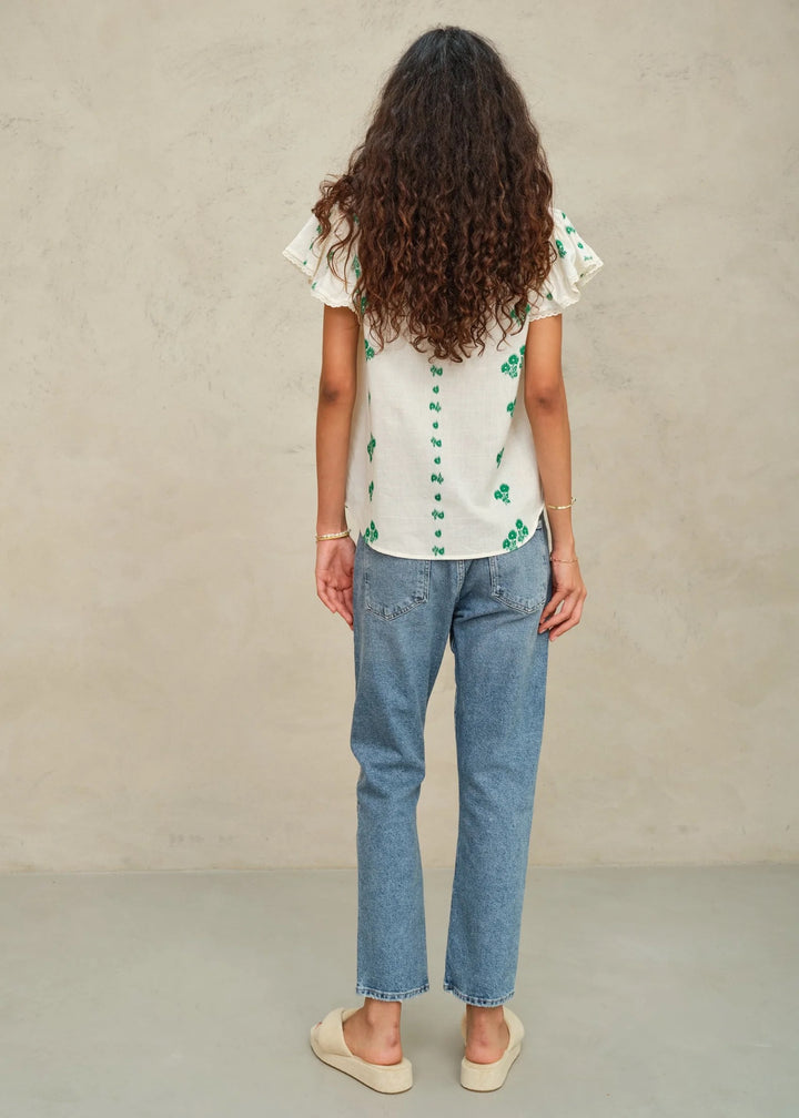 M.A.B.E Iris Woven Frill Top
