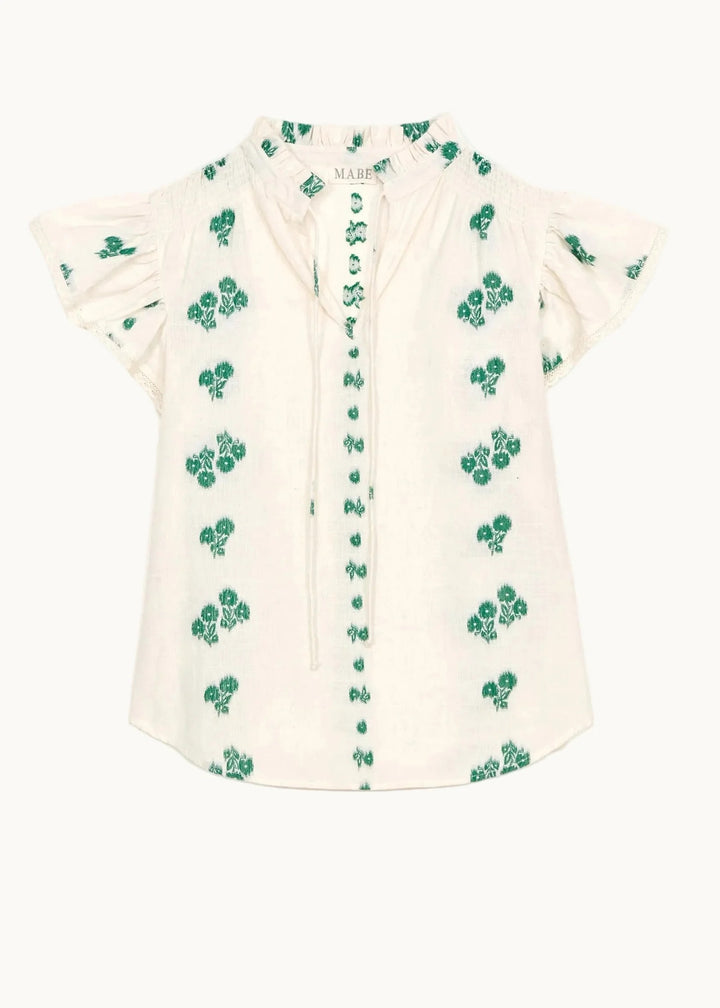 M.A.B.E Iris Woven Frill Top