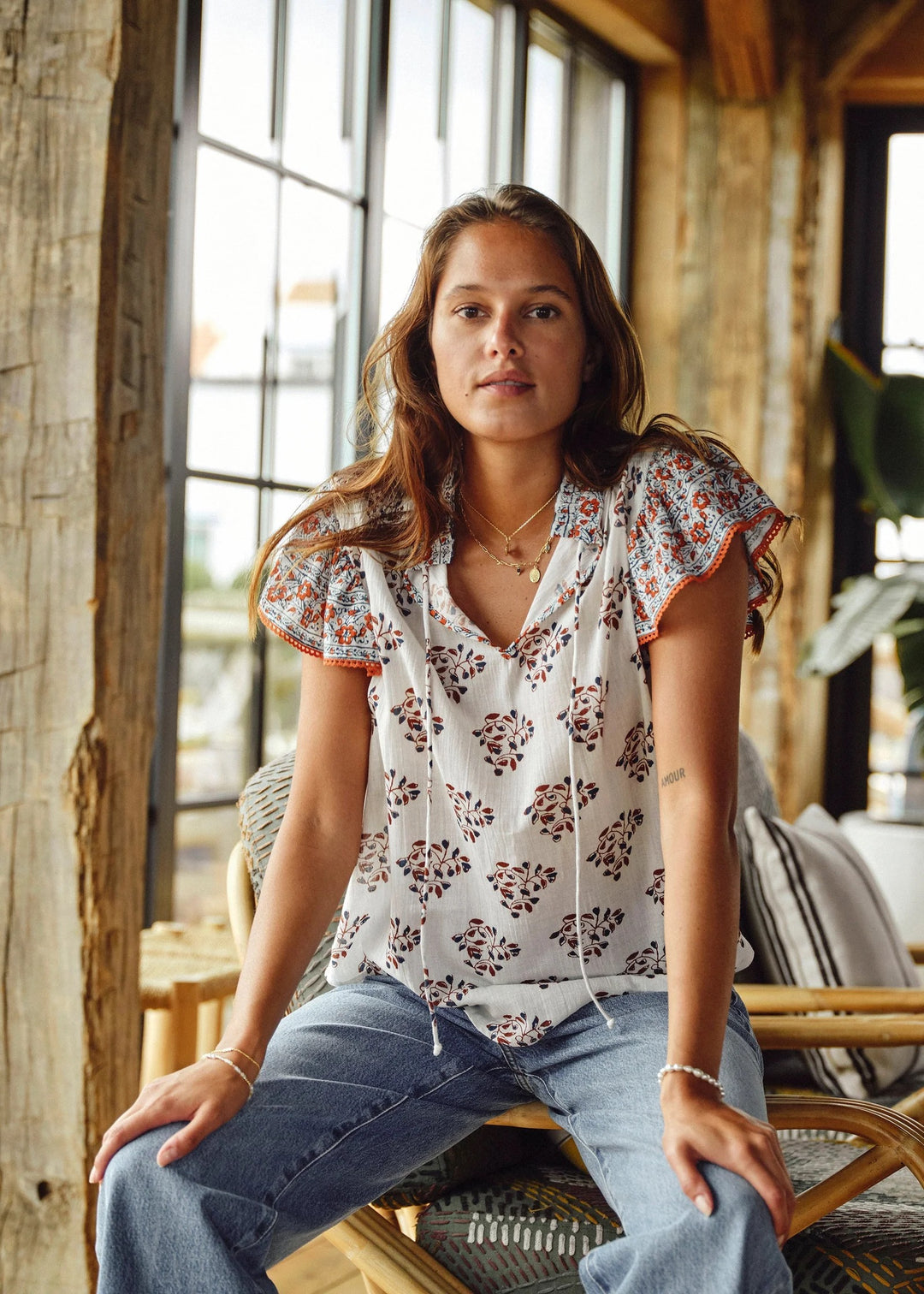 M.A.B.E Stella Print Top