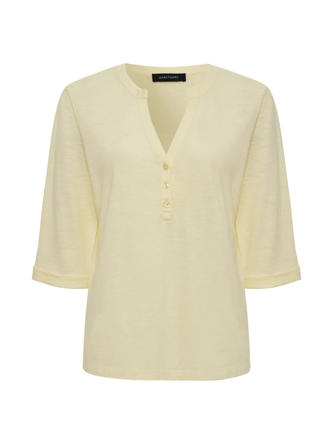 Sanctuary Rolled Sleeve Tee Lemon Drop