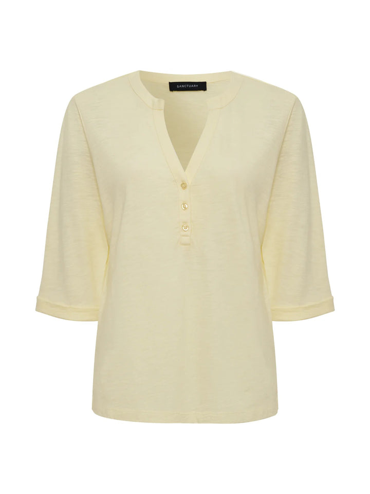 Sanctuary Rolled Sleeve Tee Lemon Drop